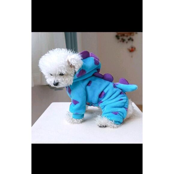 Unbranded Other - Small Dog Winter Clothes Kitten Dinosaur Costume Hooded Uniform Pull-over SM